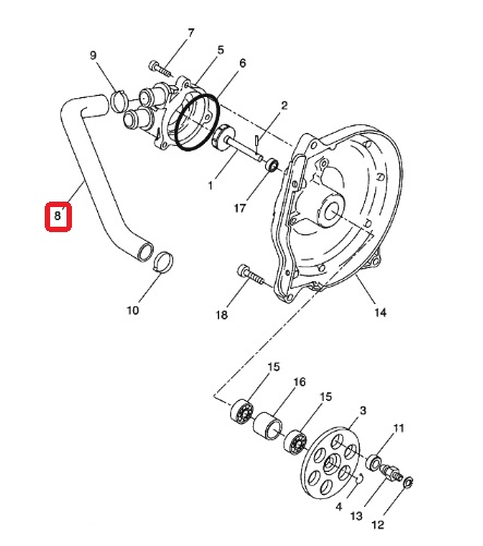 Durite Deau Pompe à Cylindre Mbk Nitro Aerox